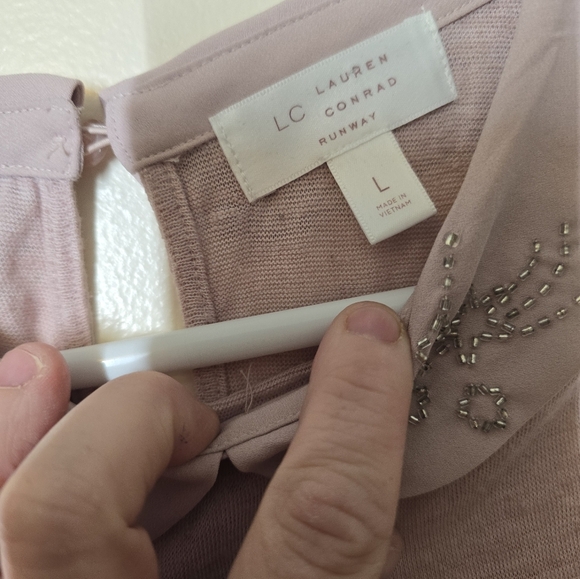 LC Lauren Conrad Purple Muscle Tee Fitted Peter Pan Collar - Picture 3 of 4